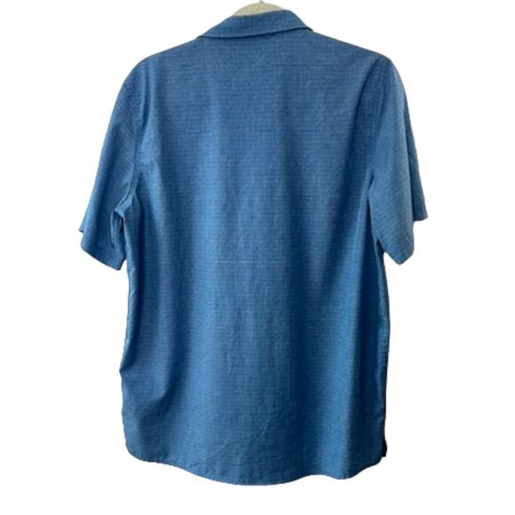 Avalanche Blue Stripe Short Sleeve Button-Up Shirt Men's Size Medium - Picture 4 of 5